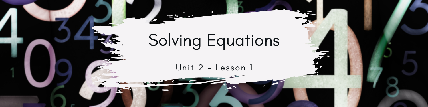 Lesson 1: Solving Equations Banner